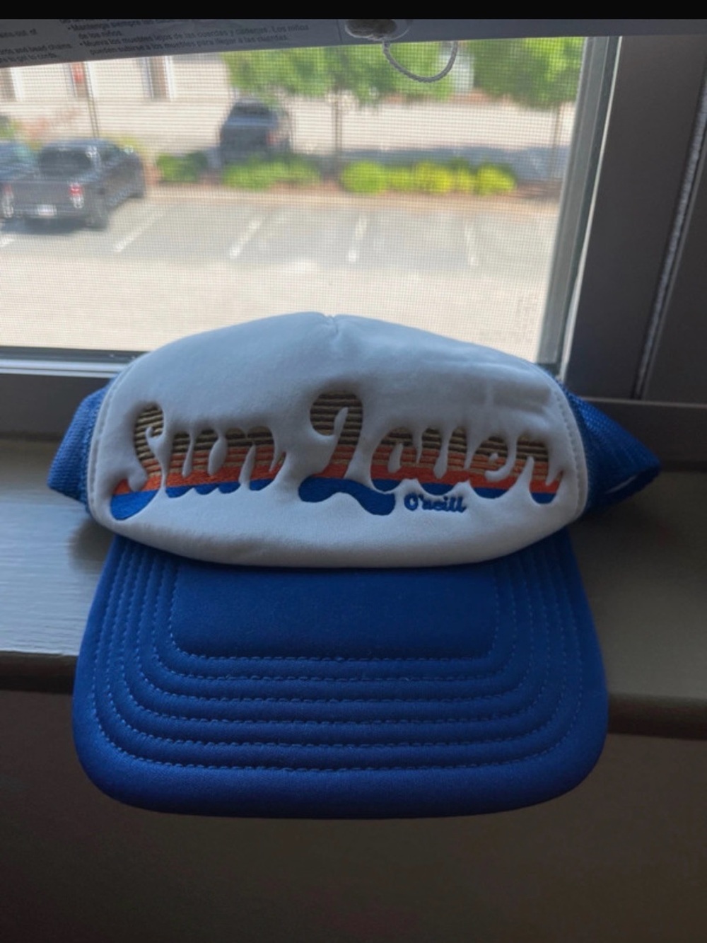 O'Neill White and Blue Sun Lover Trucker Visor